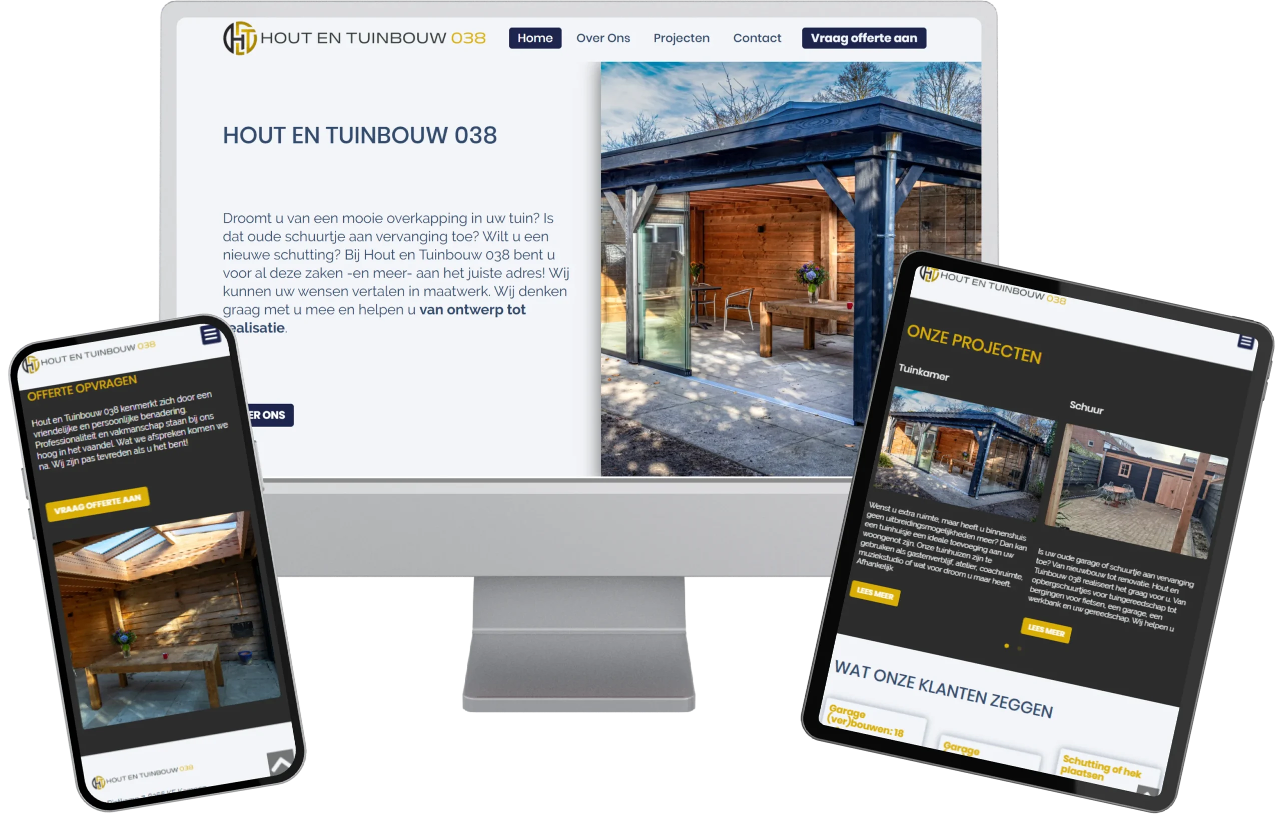 Hout en Tuinbouw 038 Mockup van de website