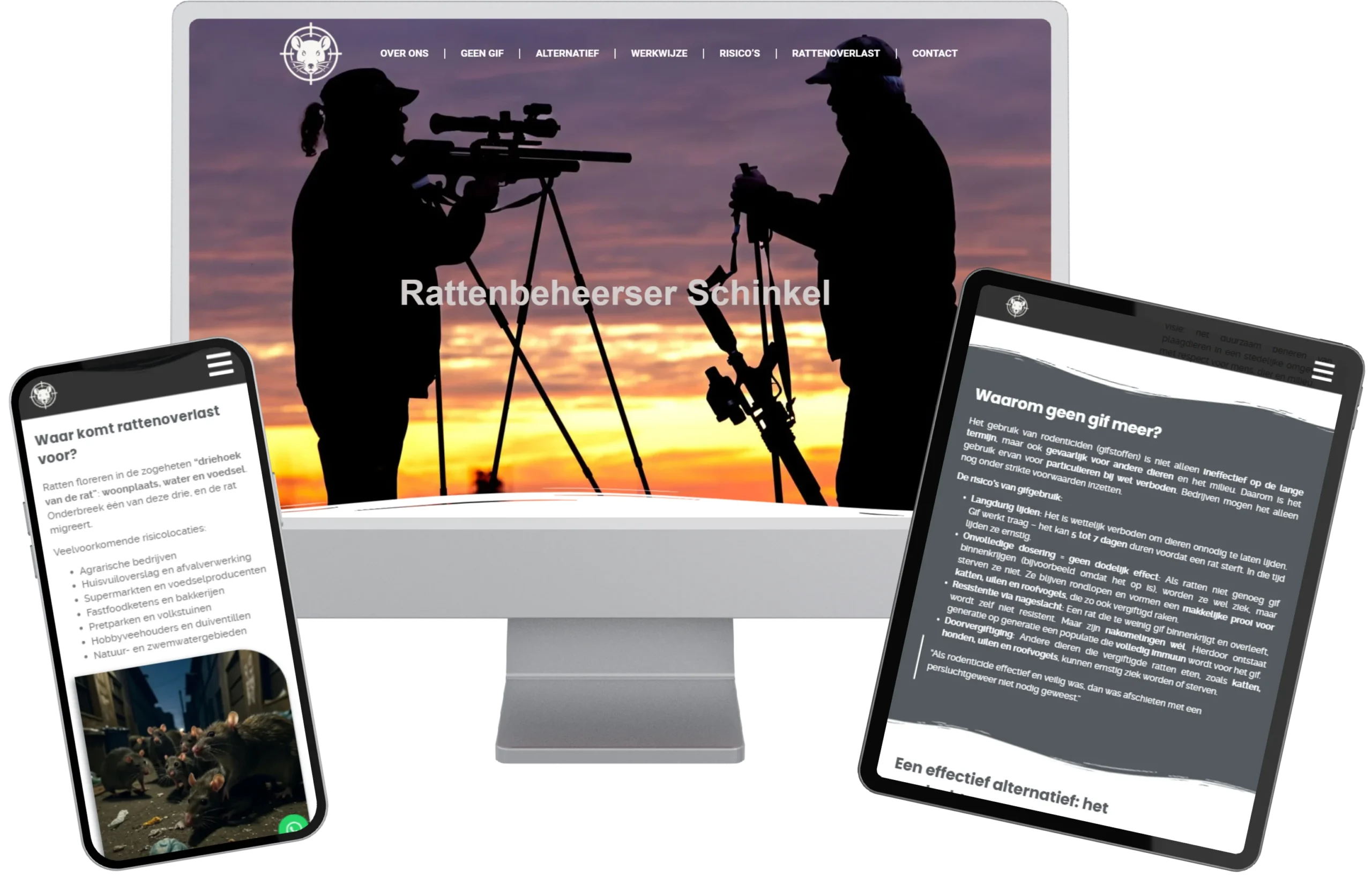 Rattenbeheerser Schinkel Mockup van de website